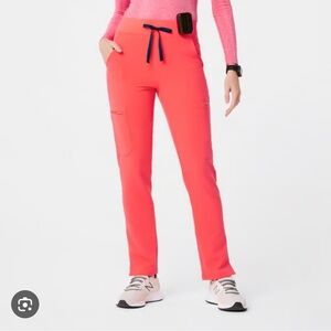 NWT FIGs women’s Fiery Coral High Waisted Yola scrub pants